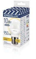 Лампа светодиодная LED-G45-10W-E27-3K "Шар" 10Вт E27 3000К 220-240В ПРОМО Ergolux 14548