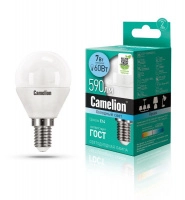 Лампа светодиодная LED7-G45/845/E14 7Вт шар 4500К бел. E14 560лм 220-240В Camelion 12071