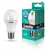 Лампа светодиодная LED9-A60/845/E27 9Вт грушевидная 4500К бел. E27 720лм 220-240В Camelion 12044