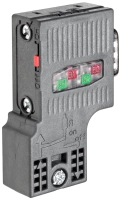 Соединитель шинный SIMATIC DP для подключ. к сетям PROFIBUS до 12мБит/с отвод кабеля 90град. 15.8х59х35.6мм PCD технология FAST CONNECT без разъема для подключ. программатора (уп.100шт) Siemens 6ES79720BA520XB0