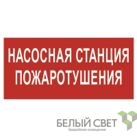 Знак безопасности BL-3015.FL21 "Насосная станция пожаротушения" Белый свет a17750