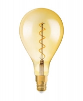 Лампа светодиодная филаментная Vintage 1906 LED dim CL A160 FIL GOLD 28 dim 5W/820 5Вт тепл. бел. E27 (замена 28Вт) диммир. зол. OSRAM 4058075269705