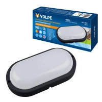 Светильник светодиодный ULW-Q213 12W/NW Sensor IP65 Black Овал 12Вт 4000К IP65 960лм 178х86мм промышленный накладной влагозащ. опал. рассеив. черн. Volpe UL-00003659