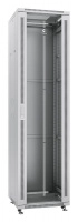 Шкаф монтажный телекоммуникационный напольный SH-05C-47U60/100 19дюйм для распред. и серверн. оборудования 47U 600х1000х2277мм передн. стеклян. и задн. сплошн. метал. двери ручка с замком сер. (RAL 7035) Cabeus 7160c