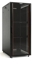 Шкаф напольный TTB-4262-AS 19дюйм 42U 2055х600х1200мм перед. стекл. дверь со стальн. перф. боковинами задн. дверь сплошная ручка с замком крыша нового типа черн. (RAL 9004) Hyperline 401447