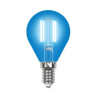 Лампа светодиодная LED-G45-5W/BLUE/E14 GLA02BL форма "шар" Air color син. упак. картон Uniel UL-00002989