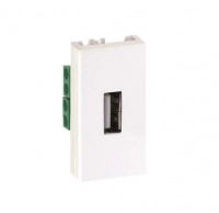 Плата с разъемом USB 2.0 22.5х45мм винт. зажим бел. Simon Connect K128B-9