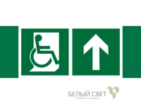 Знак безопасности NPU-3413.E69"Напр. движения к эвакуац. выходу МГН прямо" Белый свет a19928