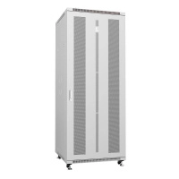 Шкаф монтажный телекоммуникационный напольный ND-05C-42U80/80 19дюйм для распред. и серверн. оборудования 42U 800х800х2055мм передн. и задн. перфорир. двери ручка с замком сер. (RAL 7035) Cabeus 7226c
