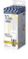 Лампа светодиодная LED-C35-10W-E14-3K "Свеча" 10Вт E14 3000К 220-240В ПРОМО Ergolux 14547