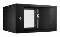 Шкаф телекоммуникационный настенный разборный LIGHT WSC-05D-6U55/45-BK 19дюйм 6U дверь стекло черн. Cabeus 10172c