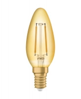 Лампа светодиодная филаментная Vintage 1906 LED CL B FIL GOLD 12 non-dim 1.5W/824 1.5Вт 2400К тепл. бел. E14 120лм 220-240В (замена 12Вт) зол. OSRAM 4058075293205