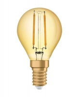 Лампа светодиодная филаментная Vintage 1906 LED CL P FIL GOLD 22 non-dim 2.5W/824 2.5Вт 2400К тепл. бел. E14 220лм 220-240В (замена 22Вт) зол. OSRAM 4058075290815
