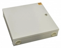 Бокс оптический FO-WBX-4хSLT-W140H42-32UN-GY универс. настенный от 8 до 32 портов (SC duplex LC ST FC) (со спайс. пласт. без пигтейлов. и прох. адапт.) сер. Hyperline 250442