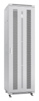 Шкаф монтажный телекоммуникационный напольный ND-05C-42U60/60 19дюйм для распред. и серверн. оборудования 42U 600х600х2055мм передн. и задн. перфорир. двери ручка с замком сер. (RAL 7035) Cabeus 7227c