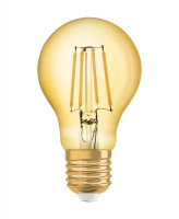 Лампа светодиодная филаментная Vintage 1906 LED CL A FIL GOLD 35 non-dim 4W/824 4Вт тепл. бел. E27 (замена 35Вт) зол. OSRAM 4058075293090