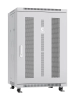 Шкаф монтажный телекоммуникационный напольный ND-05C-18U60/100 19дюйм для распред. и серверн. оборудования 18U 600х1000х988мм передн. и задн. перфорир. двери ручка с замком сер. (RAL 7035) Cabeus 7883c