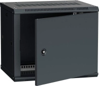 Шкаф 19 дюйм LINEA W 9U 600х450мм настен. метал. дверь RAL9005 ITK LWR5-09U64-MF