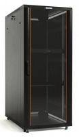 Шкаф напольный TTB-3766-AS-RAL9004 19дюйм 37U 1833х600х600мм перед. стеклян. дверь со стал. перфорир. боковинами зад. дверь сплошная ручка с замком крыша нов. типа (RAL9004) разобр. черн. Hyperline 403895