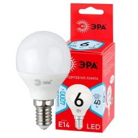 Лампа светодиодная RED LINE LED P45-6W-840-E14 R 6Вт P45 шар 4000К нейтр. бел. E14 Эра Б0052443