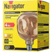 Лампа светодиодная 14 499 NLL-F-G125ST-4-230-2.7K-E27-BE прозрачная E27 220-240В NAVIGATOR 14499