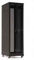 Шкаф TTR-2261-DD-RAL9005 напольный 19дюйм 22U 1166х600х1000мм (ВхШхГ) передн. и задн. распашные перфорированные двери (75%) ручка с замком черн. (RAL 9005) (разобранный) Hyperline 425242