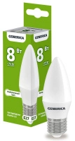 Лампа светодиодная C35 8Вт свеча 4000К E27 230В GENERICA LL-C35-08-230-40-E27-G