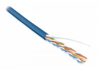 Кабель UUTP4-C5E-S24-IN-PVC-BL-305 (UTP4-C5E-SOLID-BL-305) витая пара UTP (U/UTP) кат.5e 4 пары (24 AWG) ож (solid) PVC син. (уп.305м) Hyperline 42011