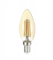 Лампа светодиодная филаментная PLED OMNI 8Вт C35 3000К тепл. бел. E14 230В/50Гц Gold JazzWay 5020917