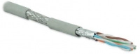 Кабель SFTP4-C6A-S23-IN-LSZH-GY-500 витая пара S/FTP кат. 6a; 4 пары (23 AWG) ож (solid) каждая пара в фольге общ. экран - медная оплетка (до +60град.C) LSZH сер. (уп.500м) Hyperline 236246