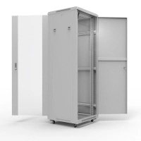 Шкаф напольный 19дюйм Standart 32U 600х1000мм передняя дверь стекло задняя дверь металл RAL7035 Rexant 04-2312