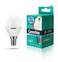 Лампа светодиодная LED5-G45/845/E14 5Вт шар 4500К бел. E14 405лм 220-240В Camelion 12029