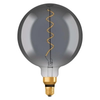 Лампа светодиодная филаментная Vintage 1906 LED dim CL GLOBE200 FIL SMOKE 12 dim 5W/818 5Вт тепл. бел. E27 диммир. зол. дым. OSRAM 4058075270046